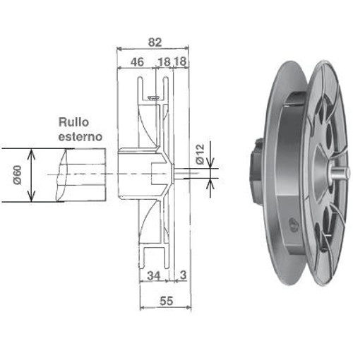 Puleggia plastica per - in,